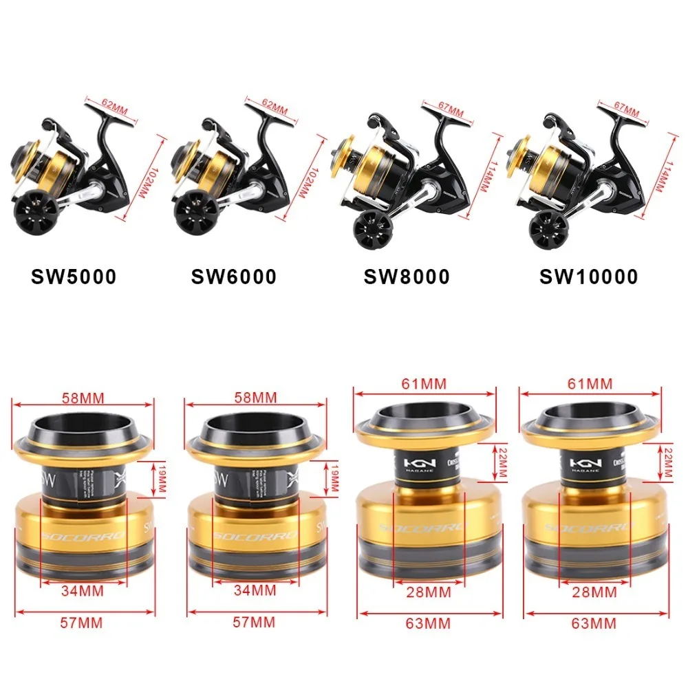 Спиннинговая катушка shimano Socorro Sw 5000 10000 4 + 1 шарикоподшипник 9: X ship|Рыболовные