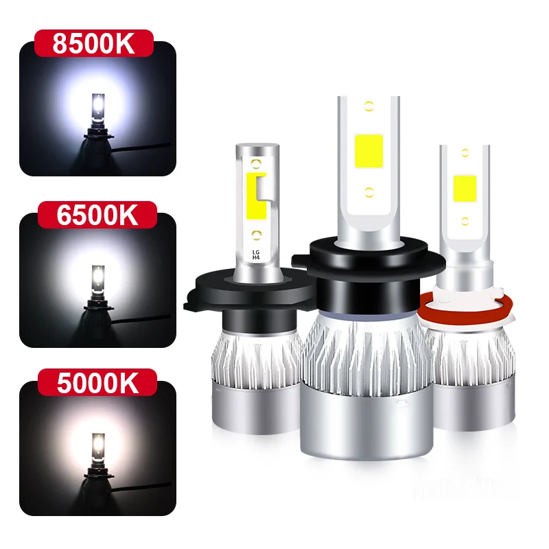 ROADOT 1 пара H7 светодиодные лампы фар автомобиля 8500 к 5000 Led H4 H1 H11 9005 9006 Автомобильная
