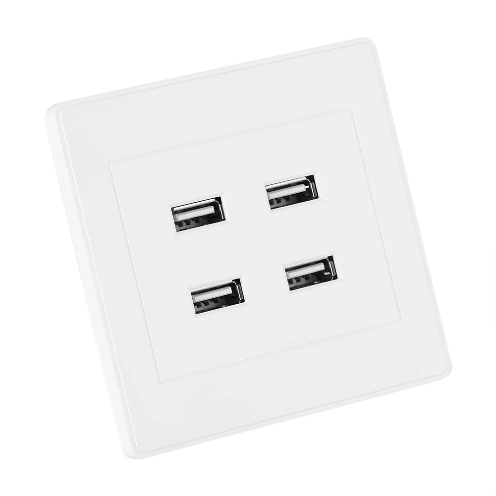 4 порта USB DC 5V домашняя офисная электрическая настенная розетка панель зарядное