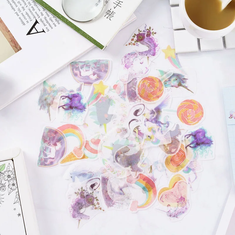 40 шт. бумага Adhesice стикеры s милые наклейки &quotЕдинорог&quot Kawaii стикер для