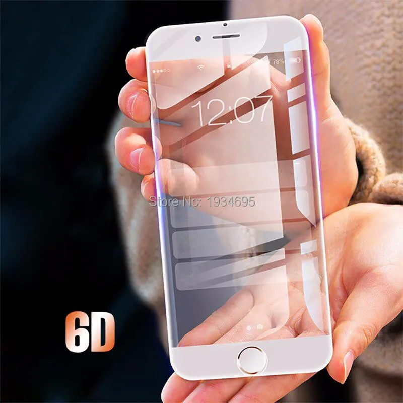 2 шт 6D Полное покрытие экрана протектор стекло для iPhone 6 6S 7 8 Plus закаленное X XR XS Max