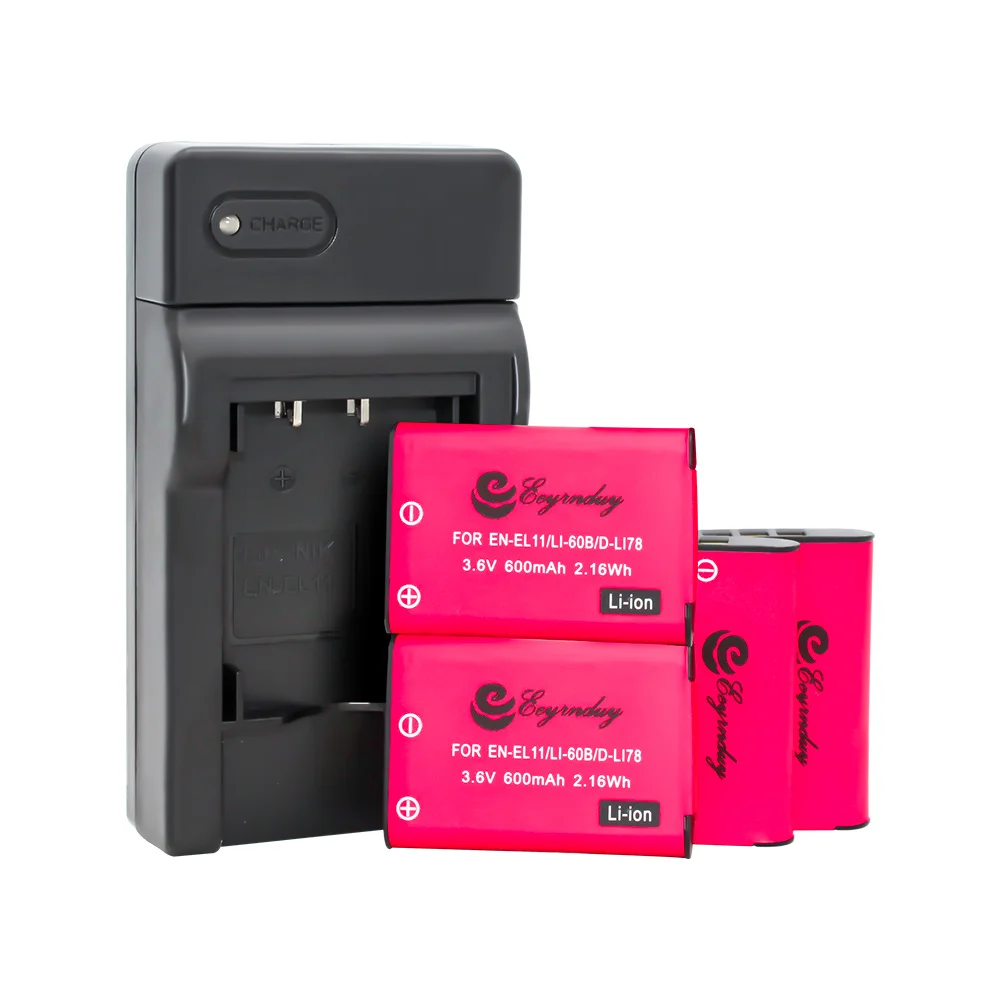Сменная батарея EN-EL11 EN EL11 D-LI78 DLI78 4-Pack и 1 шт. USB зарядное устройство для Pentax Optio S1 M50 M60