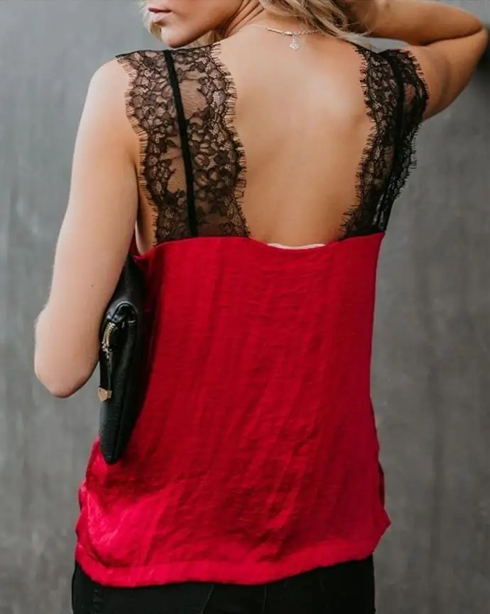 2019 летние сексуальные кружевные атласные топы Camis Feminino Женская эластичная