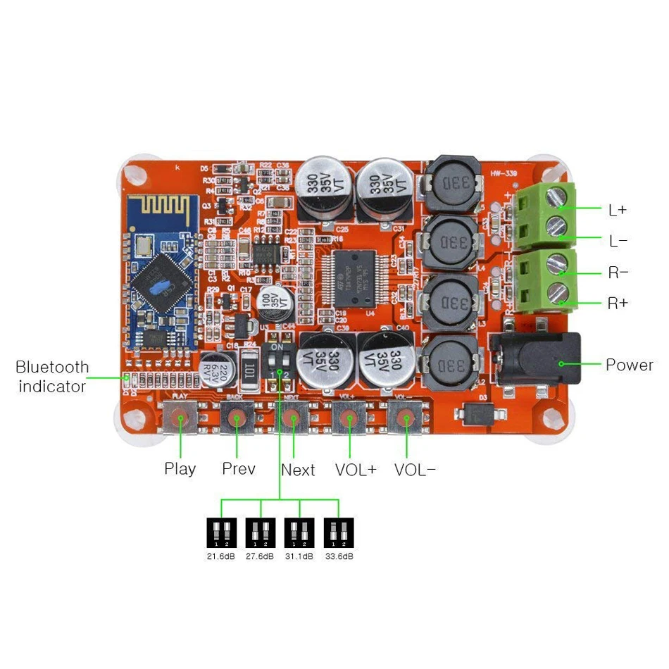 Двухканальный усилитель TDA7492P 50 Вт + 2x50 беспроводной цифровой Bluetooth 4 0 аудио