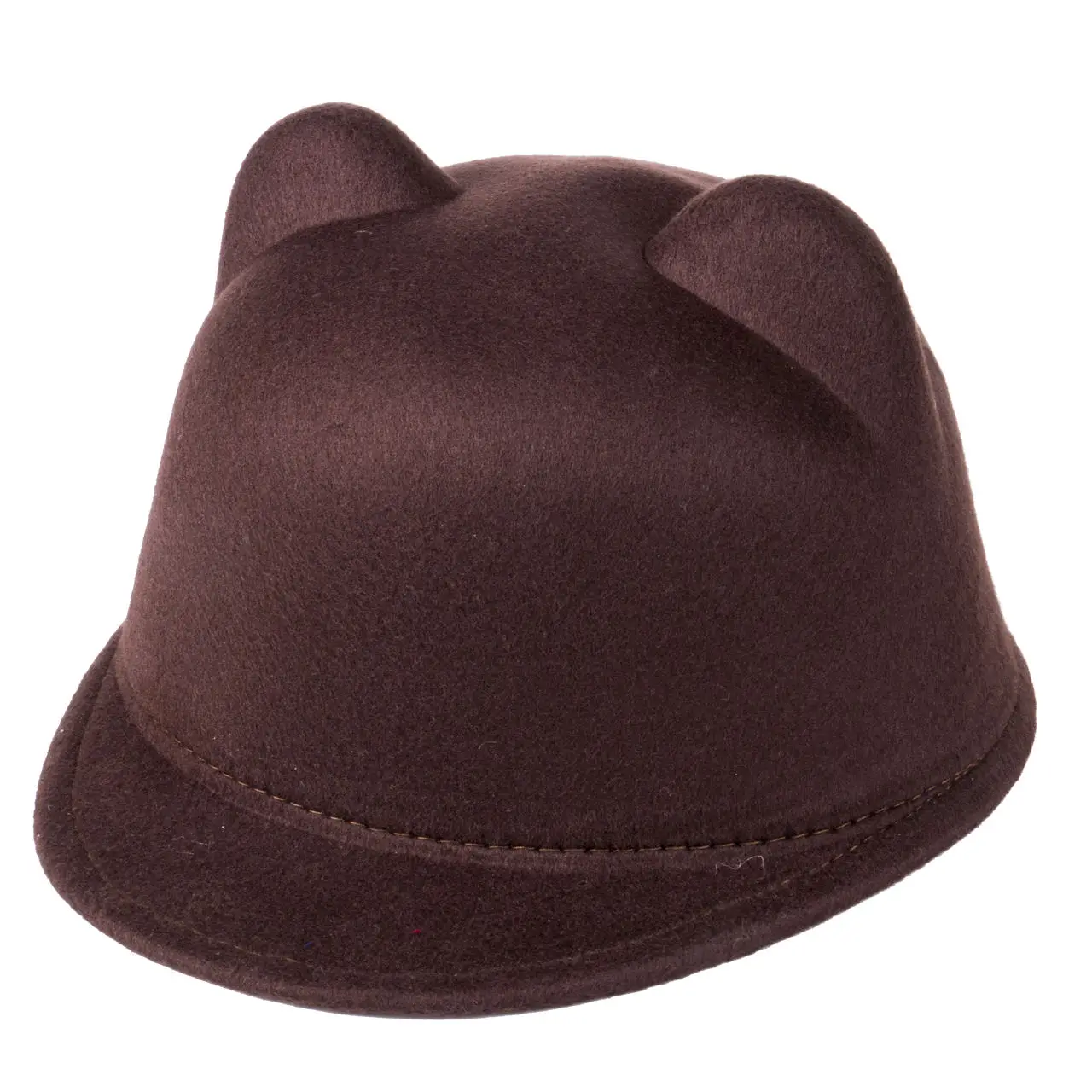 2019 Newest Style Winter Warm Kids Baby Girls Cat Ears Wool Derby Bowler Cap Solid 3D Vintage Costume Play Brim Hats | Детская одежда и