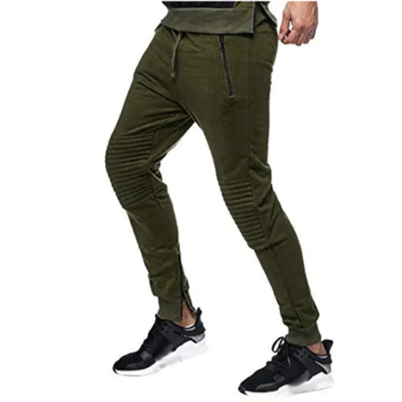 Мужской облегающий спортивный костюм повседневные обтягивающие Брюки с