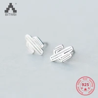 korea new style 925 sterling silver simple fashion chic cactus stud earring jewelry for women