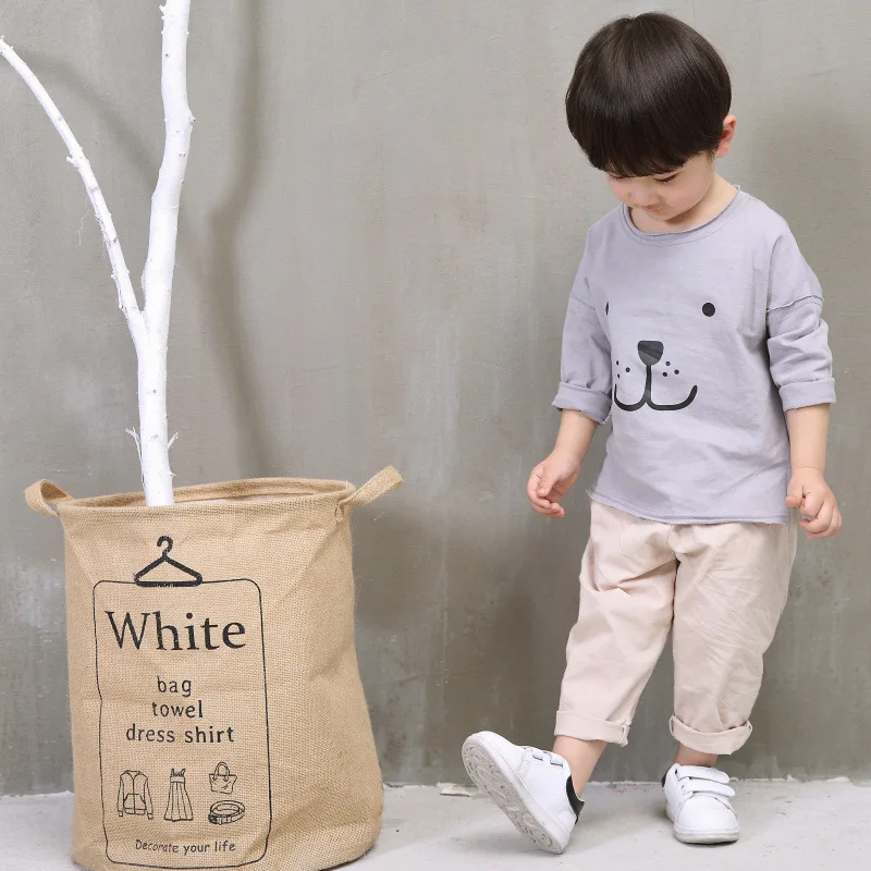 Spring 2019 kids cotton Cartoon sports suits boys girls long sleeve pullover + Linen Pants 2pcs sets casual children's clothing | Детская