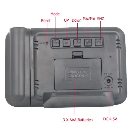 Digital Weather Temperature Humidity Wall Projection Snooze Alarm Clock LED Display | Дом и сад