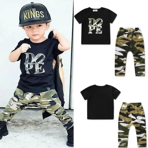 CA Toddler Kid Baby Boy T-shirt Tops+Long Pants Leggings Outfit 2Pcs Clothes Set | Детская одежда и обувь