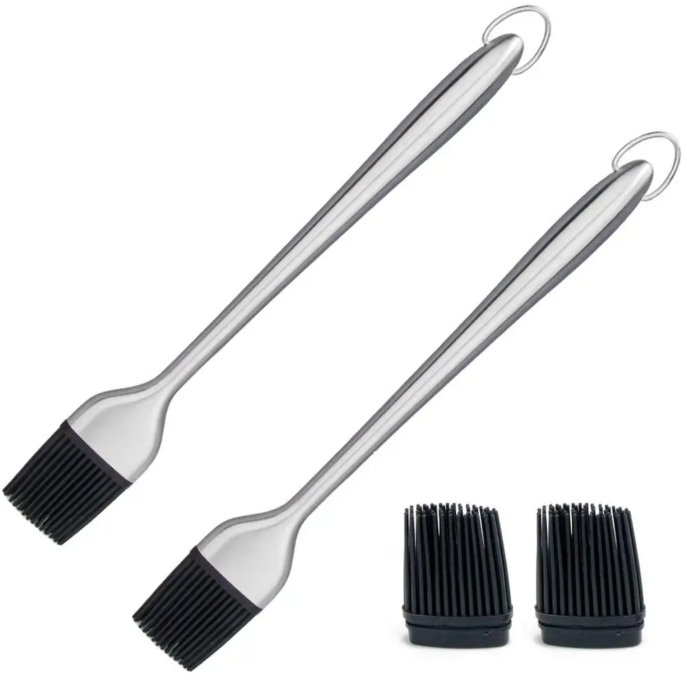 Щетка для склеивания 2-Pack 12 дюймовые щетки гриля Гибкая силиконовая щетка ручка