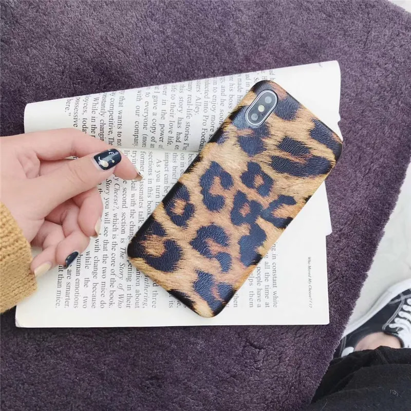 Ретро леопардовый чехол для телефона из искусственной кожи iPhone XSMAX X/XR/6/6 S/7/8 Plus