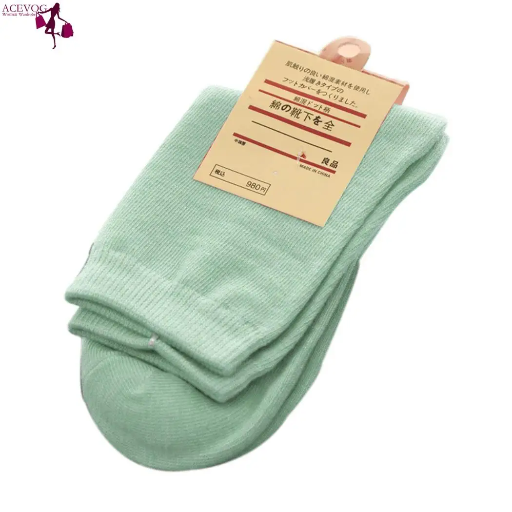 Модные теплые носки для зимы Хлопок женщин однотонные повседневные длина Mid Sport |