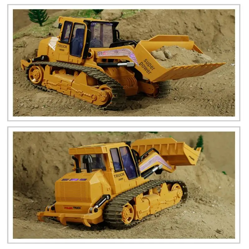 

XM-6822L RC Truck 6CH, бульдозер, гусеница, трактор, модель автомобиля, Инженерная машина с подсветкой, игрушка, оснащенная USB-кабелем для зарядки