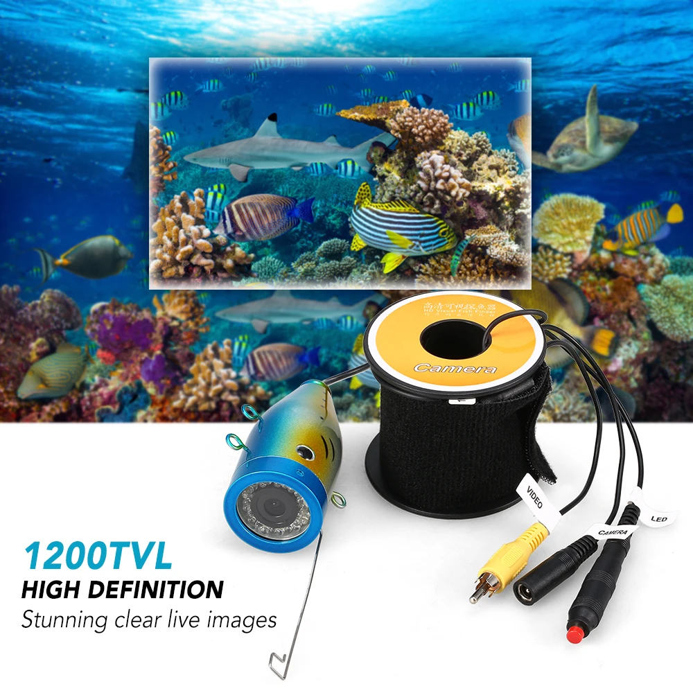 

1200TVL подводная Рыбацкая камера с 24 leds ночным видением Водонепроницаемая рыбацкая лодка с кабелем 15m/30m/50m