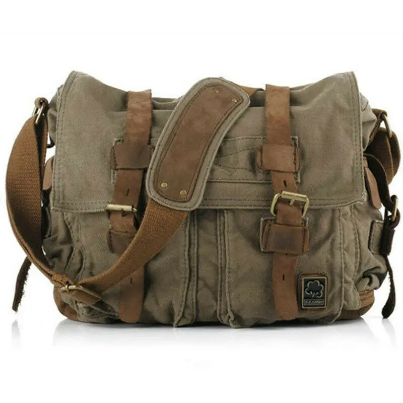 New Style Men's Sports Hiking Canvas Single-Shoulder Bags Large Capacity Casual Solid Hasp Handbags 2019 |