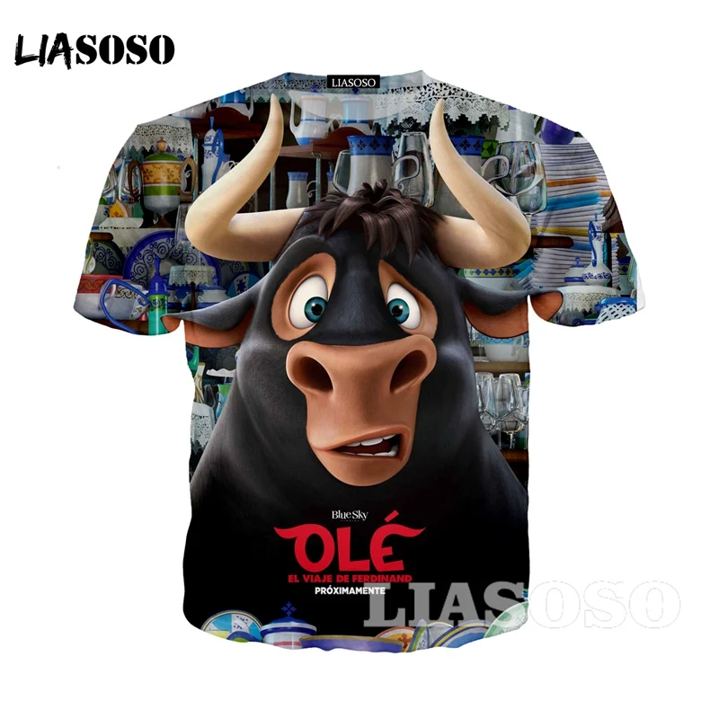 Анимационный фильм Ferdinand 3d печать футболки модные летние мужские веселое Harajuku
