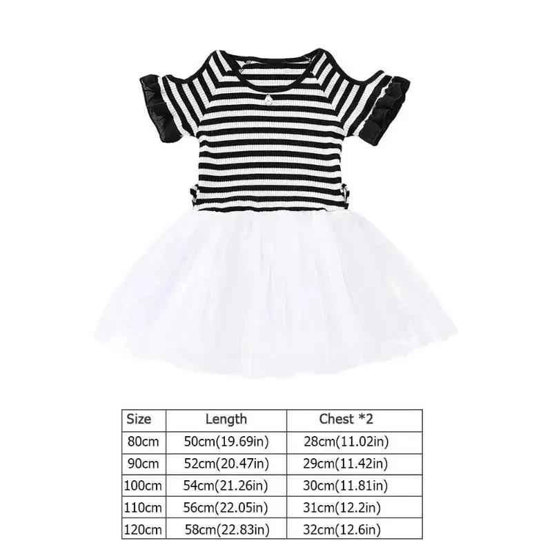 Детские платья с открытыми плечами полоска для девочек сетчатая одежда малышей