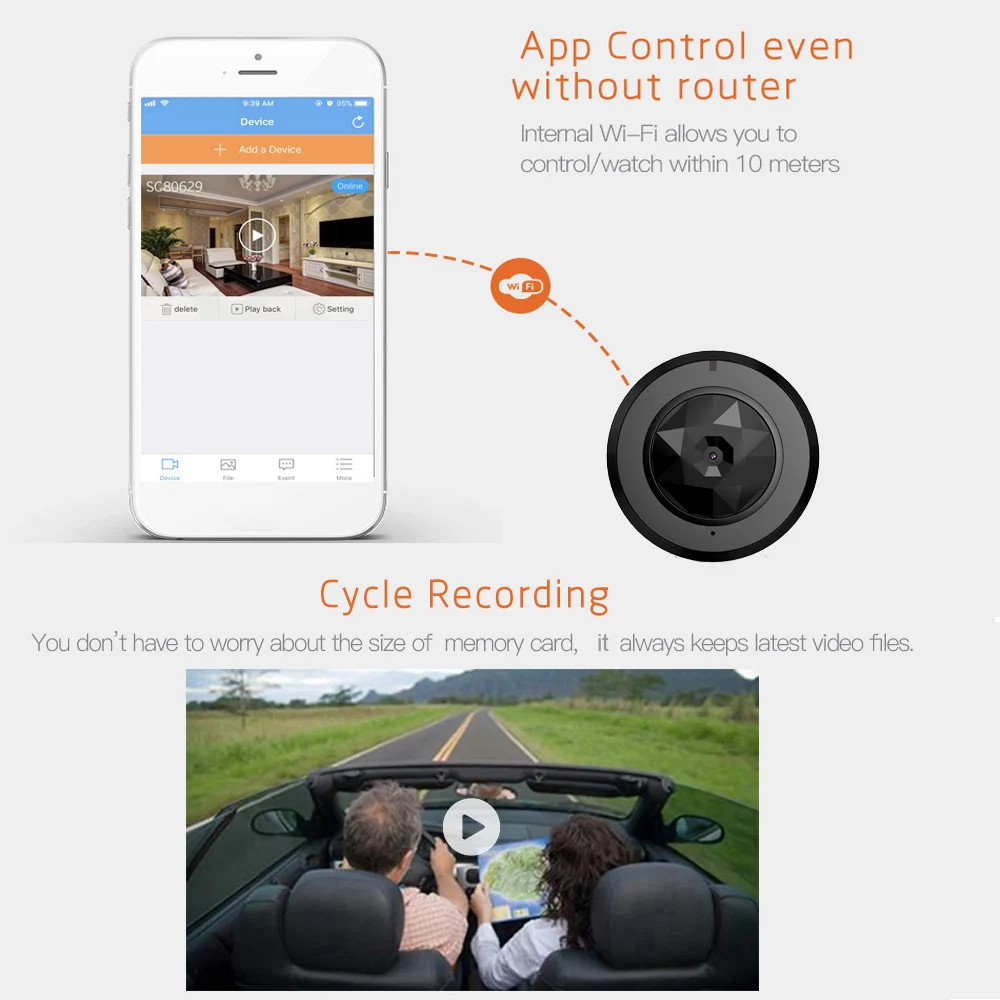 Мини-камера HD 720P с функцией ночного видения и датчиком движения | Электроника