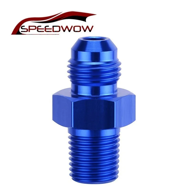 SPEEDWOW синий алюминиевый сплав мужской AN4 до 1/4 ''NPT резьба прямой адаптер Труба