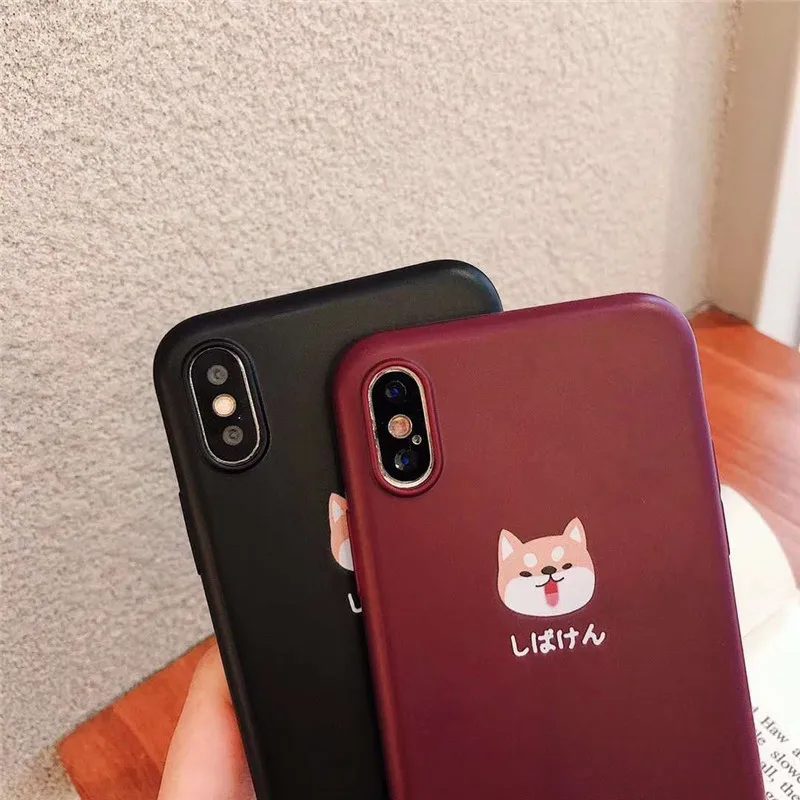 Матовая милая собака скраб телефонные чехлы для iPhone X XR XS Max плюс мягкий из ТПУ