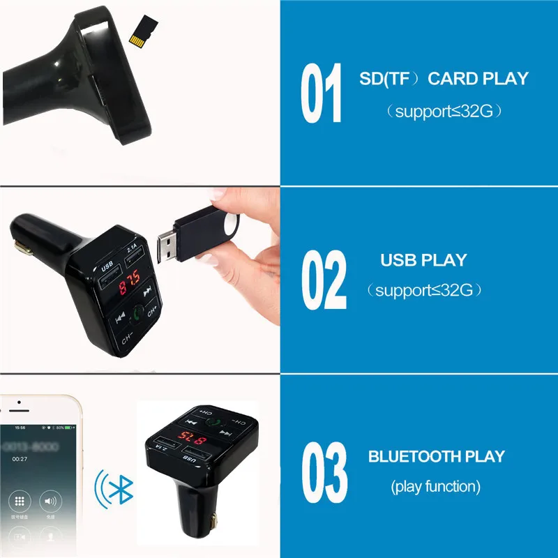 Bluetooth FM передатчик беспроводной громкой связи автомобильный комплект стерео Mp3