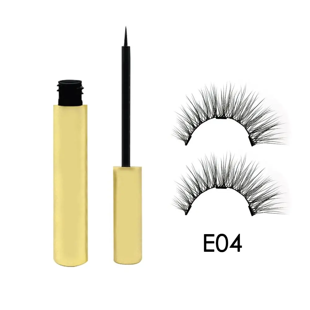 Жидкая подводка для глаз магнитные накладные ресницы 1 пара длительного действия