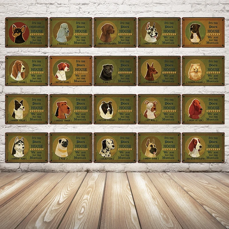 

[ Kelly66 ] It's The Dog's House Poodle Metal Sign Tin Poster Home Decor Bar Wall Art Painting 20*30 CM Size y-2231