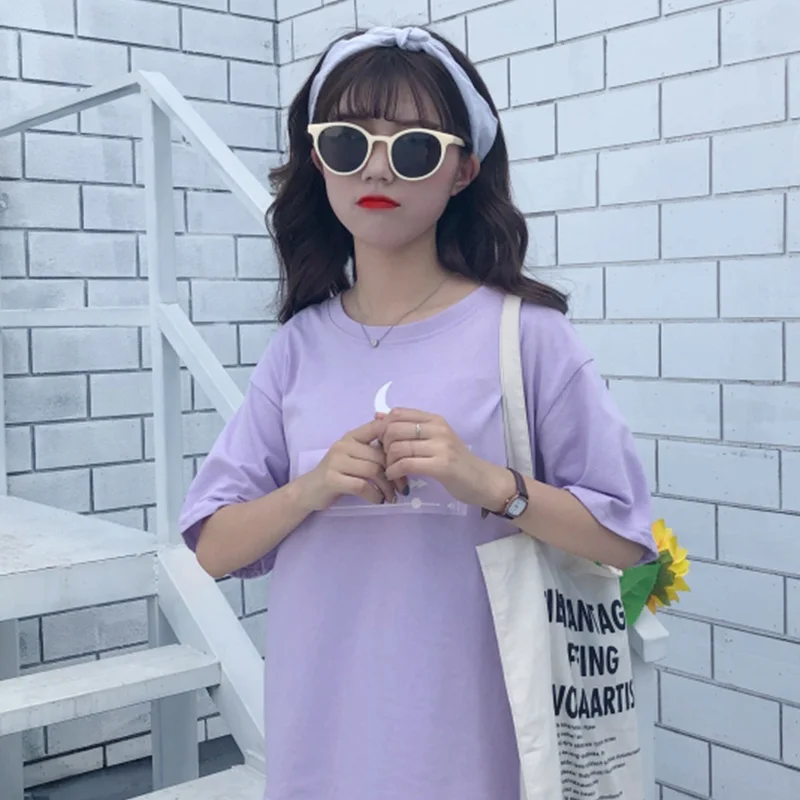 Новинка 2019 года летняя женская футболка в Корейском стиле милые футболки с
