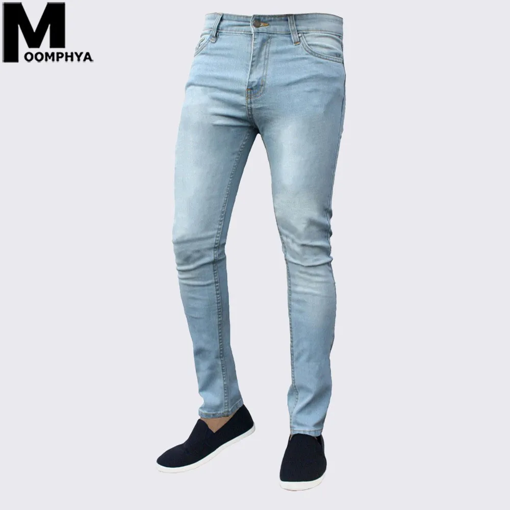 

Moomphya 2019 New Casual plain Straight jeans men Comfortable soft men jeans Streetwear Straight men jeans pants