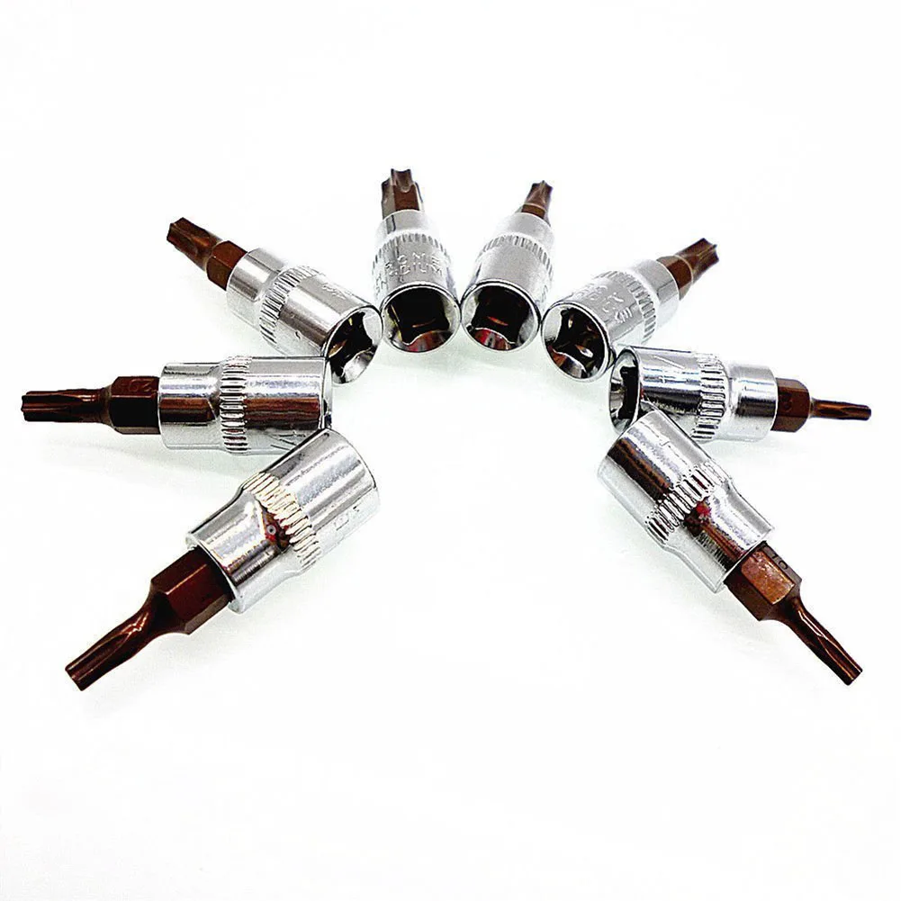 HLZS 8 Piece торкс набор гнезд 1/4 дюйма Квадратный привод адаптер T8 T10 T15 T20 T25 T27 T30 T40 S2