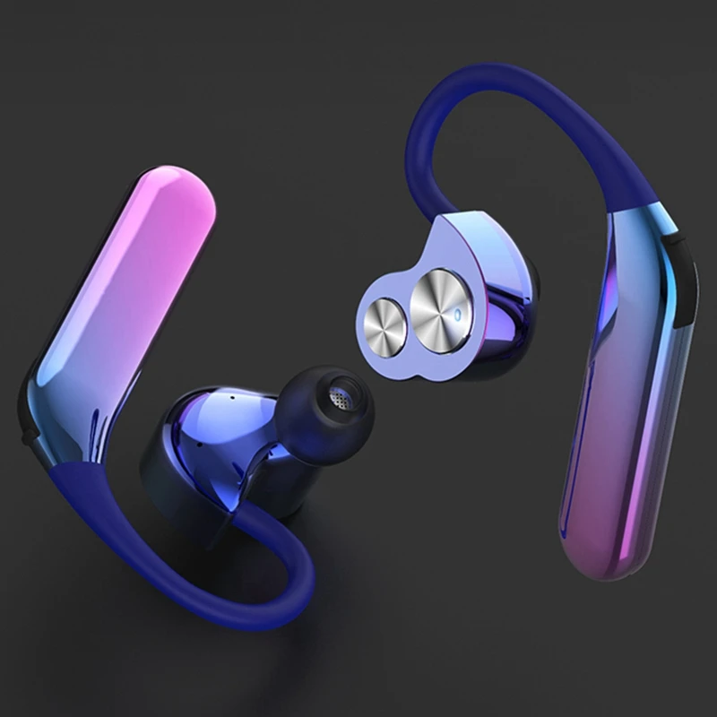 2 шт. беспроводная Bluetooth гарнитура Tws Двусторонняя стерео Висячие Наушники Тип 5 0