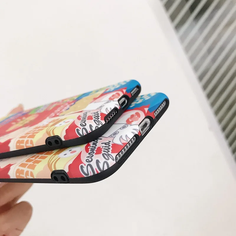 STROLLIFE Nostalgic Snacks Pattern Phone Case for iPhone XS Max XR Cute Cookies Cover IPhone 8 6s 7Plus Matte Soft Shell |