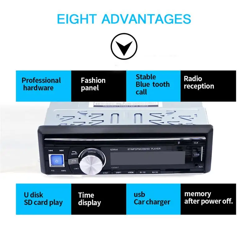 Автомагнитола с Bluetooth mp3-плеером FM-приемником и пультом ДУ | Автомобили мотоциклы