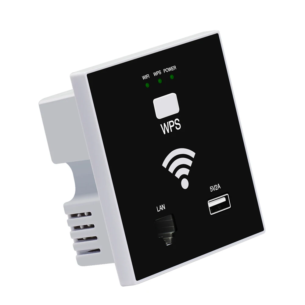 Настенный Wifi роутер 300 Мбит/с точка доступа Беспроводная розетка Ap с Rj45 Usb Wps