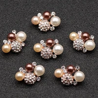 10pcs rhinestone buttons handbag dress crafts jewelry accessories pearl buttons scrapbooking decorative buttons for clothing