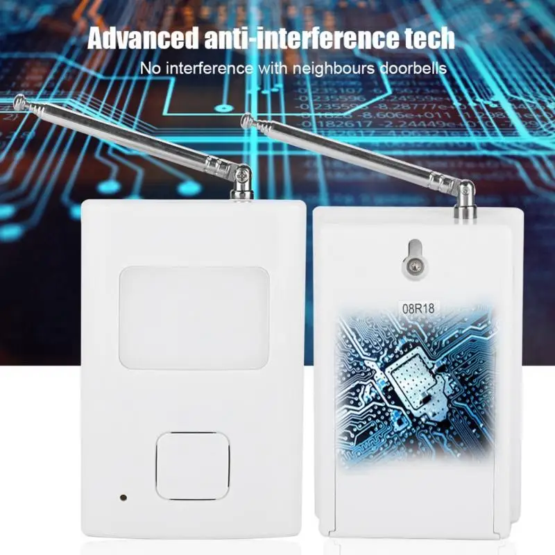 Беспроводной электронный дверной звонок с кнопками Водонепроницаемый