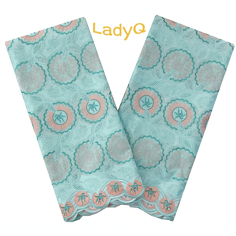 Кружевная ткань LadyQ швейцарская из хлопка в африканском стиле 2018 высокое