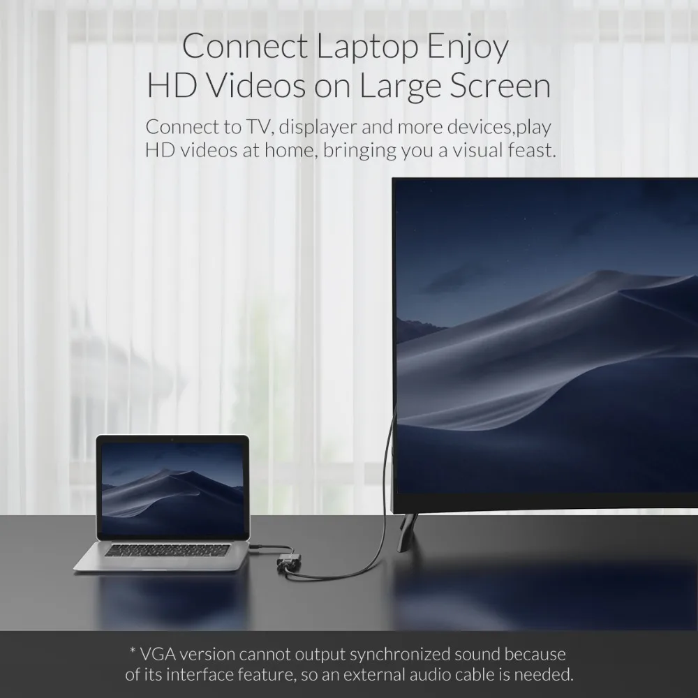Адаптер ORICO Mini DP в VGA кабель переходник типа Папа мама аудио и видеоадаптер для HD