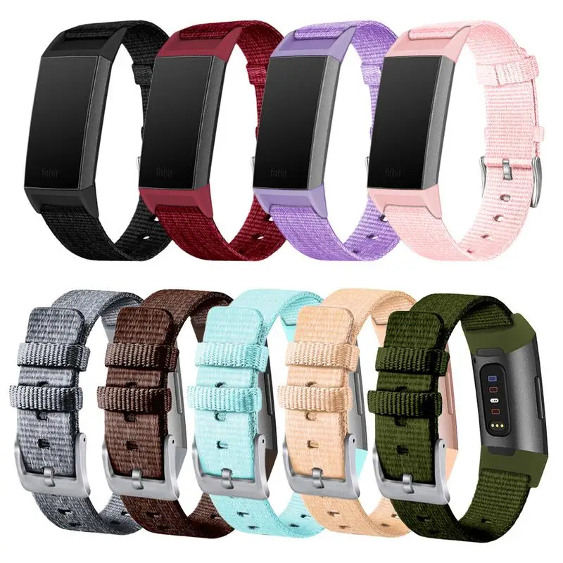 Пуленепробиваемый прочный нейлоновый ремешок для часов Fitbit Charge 3 армейский