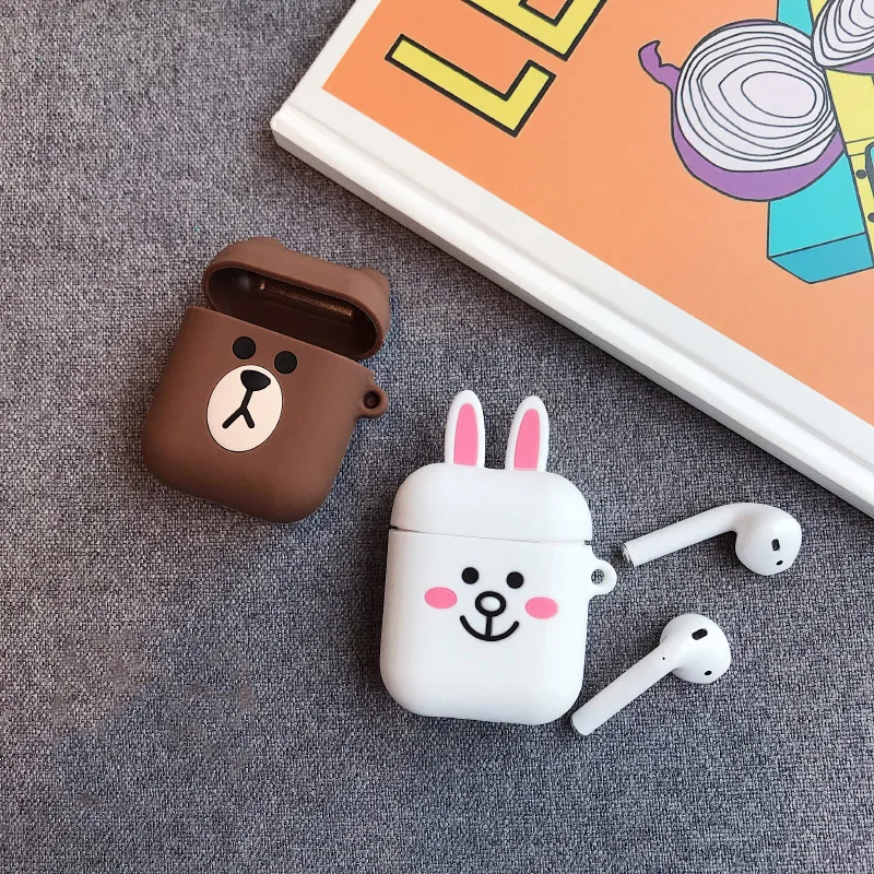 KISSCASE милый беспроводной Чехол для наушников Apple Airpods силиконовый защитный чехол