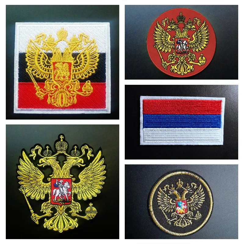 Изысканная Российская национальная эмблема Флаг Патчи Железный на пальто тонкий
