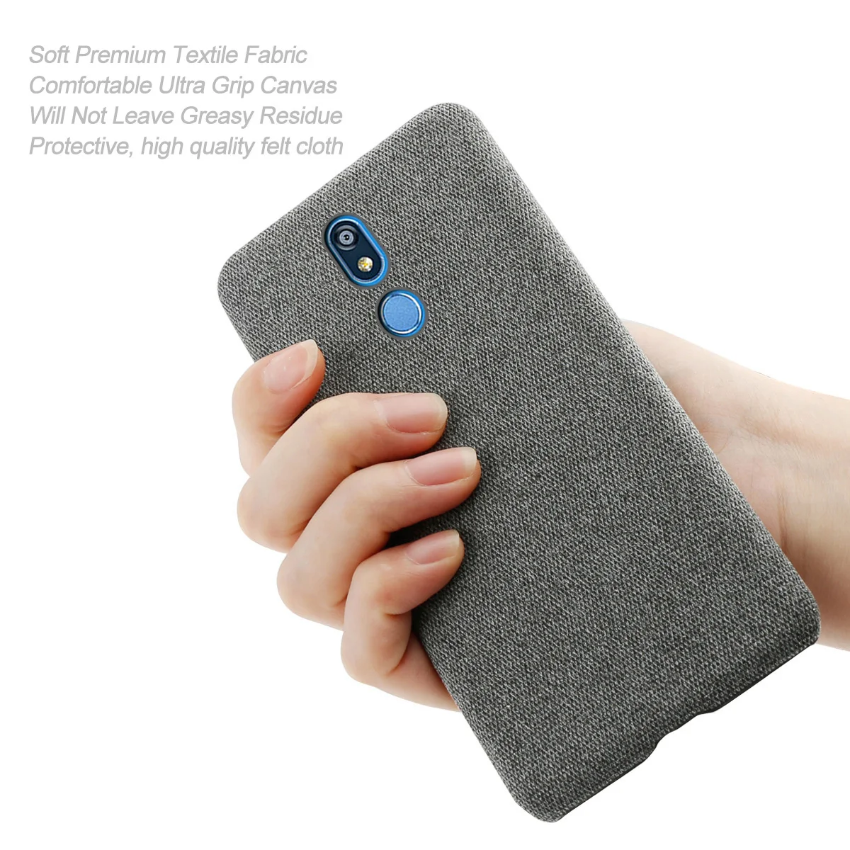 for LG K40 Case Ultra Thin Slim Hard PC Felt Woven Design Fabric Cloth Shockproof Fundas G8 Mobile Phone Shell |