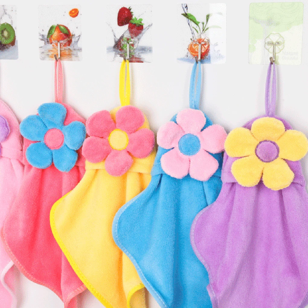 Удобные дешевые Подсолнух коралловый бархат абсорбирующие полотенца для рук