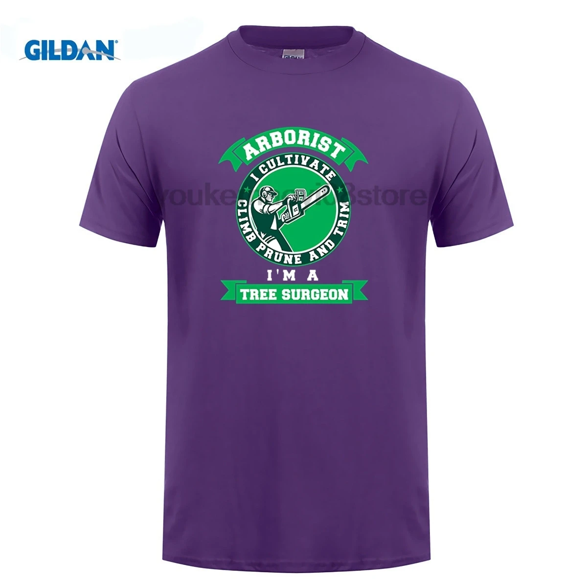 GILDAN хлопковая Футболка с круглым вырезом и принтом Arborist I cultiate climb prune and trim Im a tree