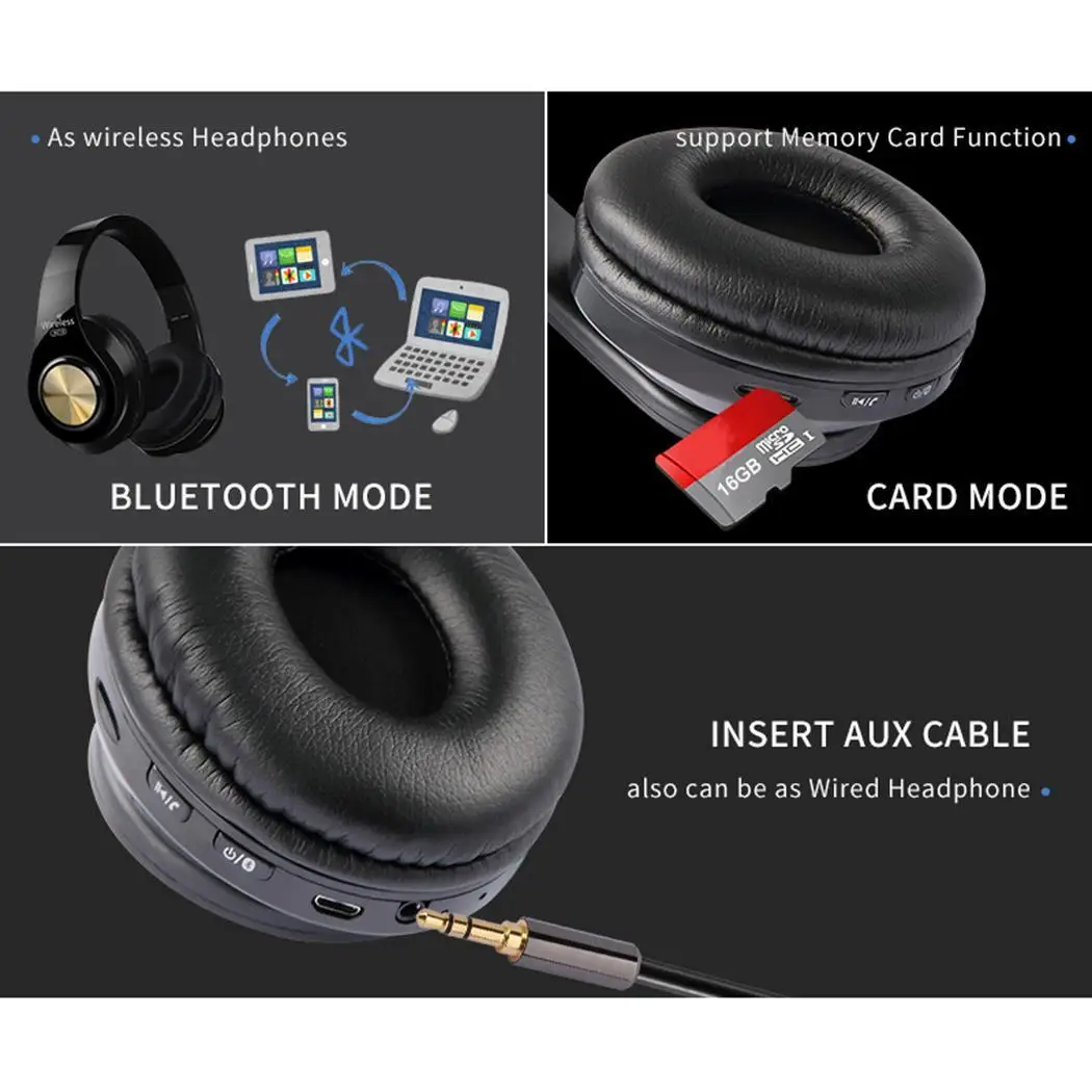 Беспроводные наушники Bluetooth с tf-картой 119dB 200Hz-20000 KHz 32 до 10 часов музыкальные