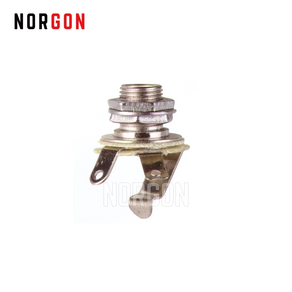 Norgon Electric Bass гитарный разъем 1/4 Chrome/Black Parts and Accessories Входная Выходная плата разъема