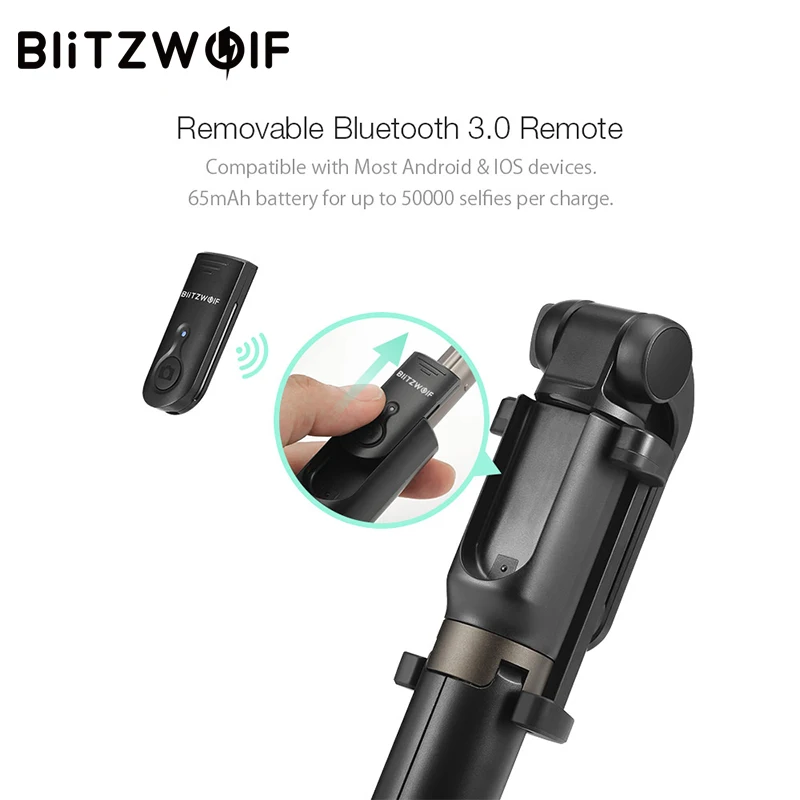 Штатив для камеры BlitzWolf 4 в 1 селфи Палка с bluetooth Беспроводной монопод Gopro 5 6 7