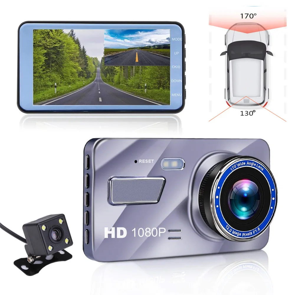 Автомобильный видеорегистратор HD 4 дюйма 1080P камера Сенсорный экран g сенсор