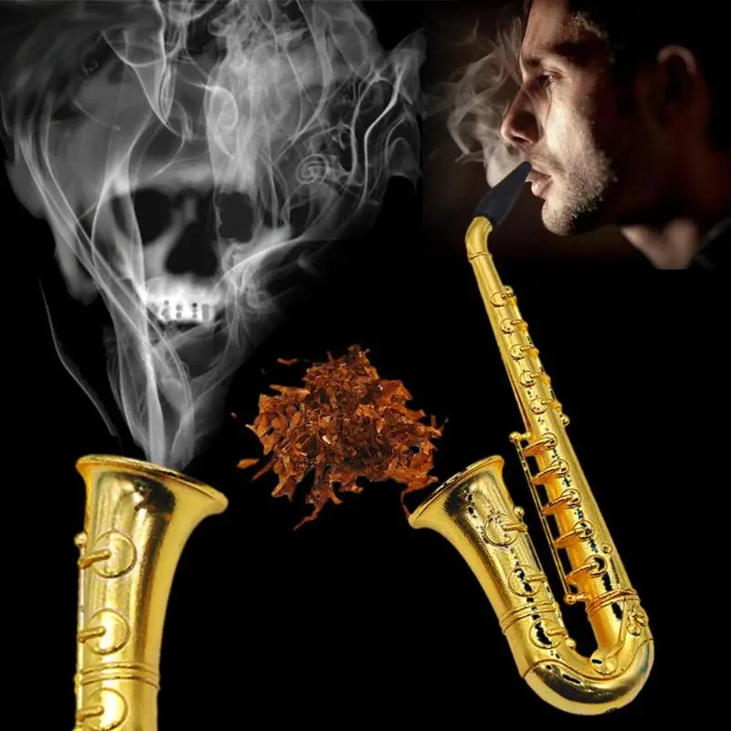 1 шт. саксофон формы портативные металлические табачные трубы водные курительные